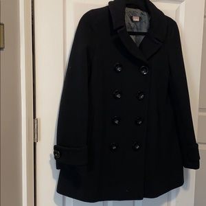 J. Crew Black Double Breasted Wool Coat
